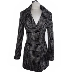 RARE Vans Long Tweed Black White Coat